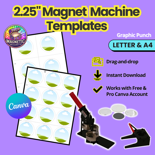 2.25" Round Magnet Canva Template - Graphic Punch
