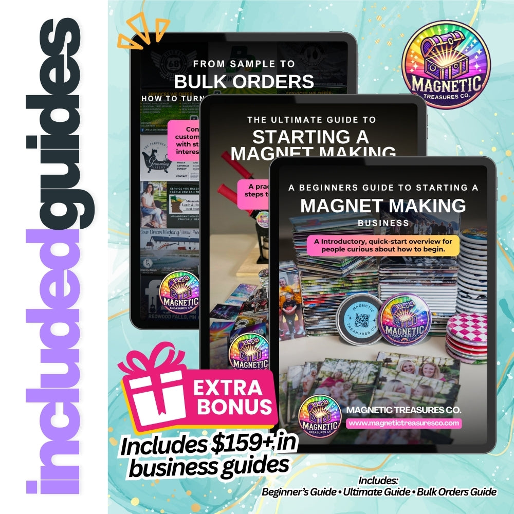 2.5" x 2.5" (63.5 x 63.5mm) Magnet Business Starter Kit – Free Shipping