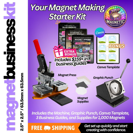 2.5" x 2.5" (63.5 x 63.5mm) Magnet Business Starter Kit – Free Shipping